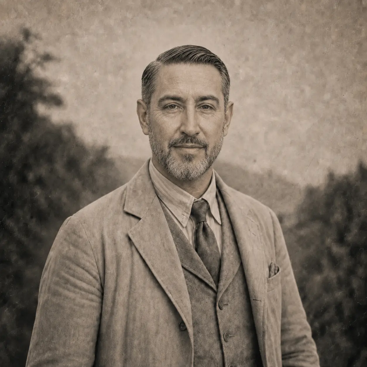 1920s expedition file portrait of Professor Markel Sokolov, Occult researcher · ritual historian