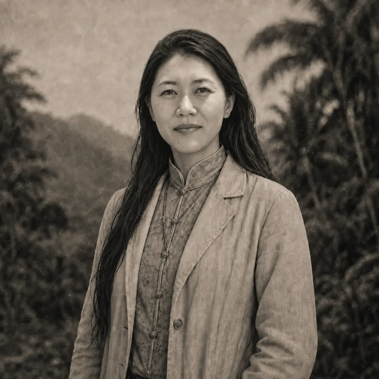 1920s expedition file portrait of Lady May Lin, Field scout · photographic record