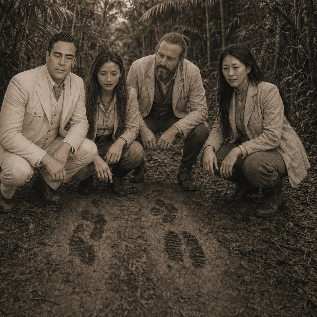 The party’s own bootprints approaching from the opposite direction