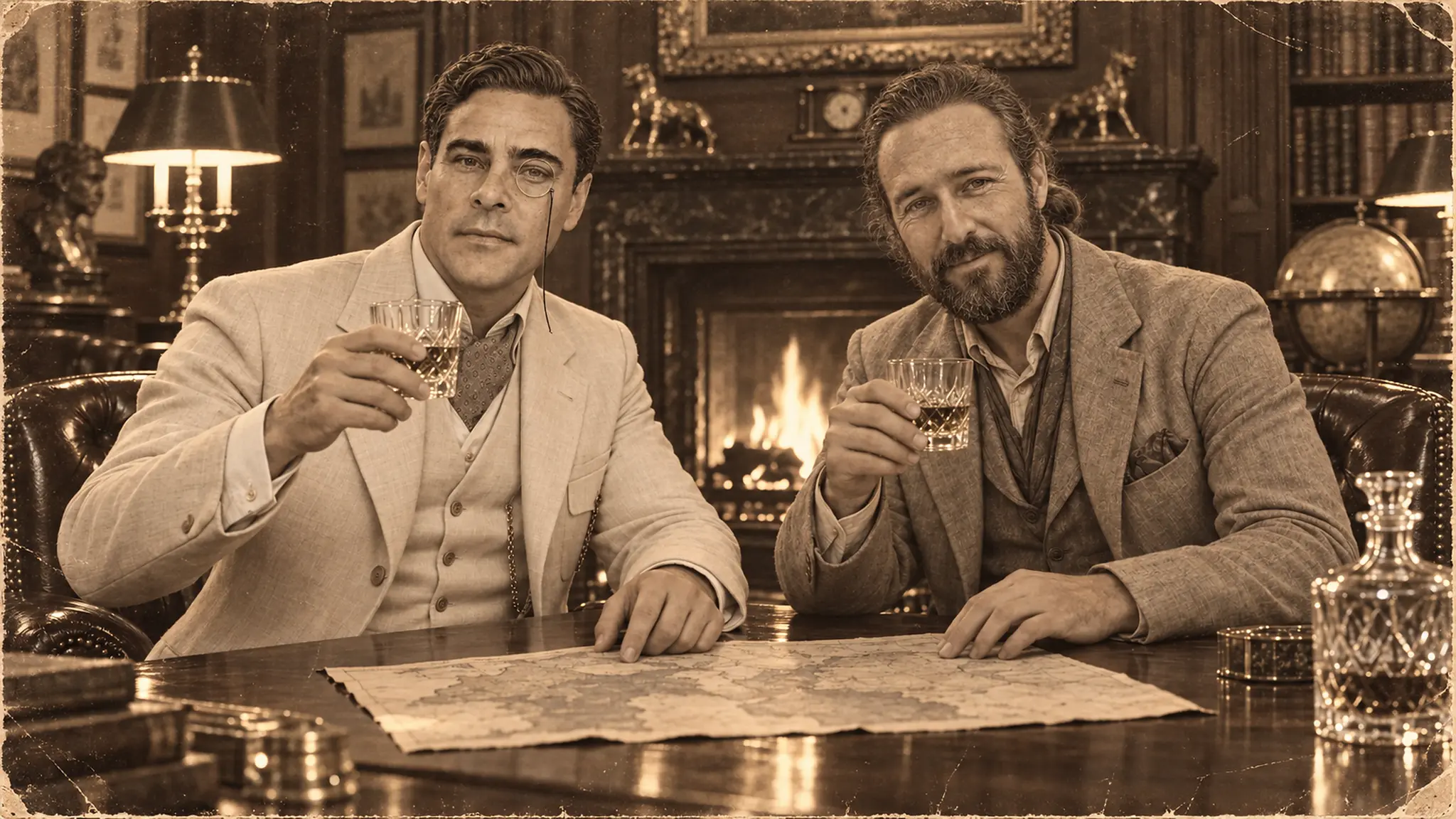 Prescott Thorne and Alexander Vale making their private pact in a London club